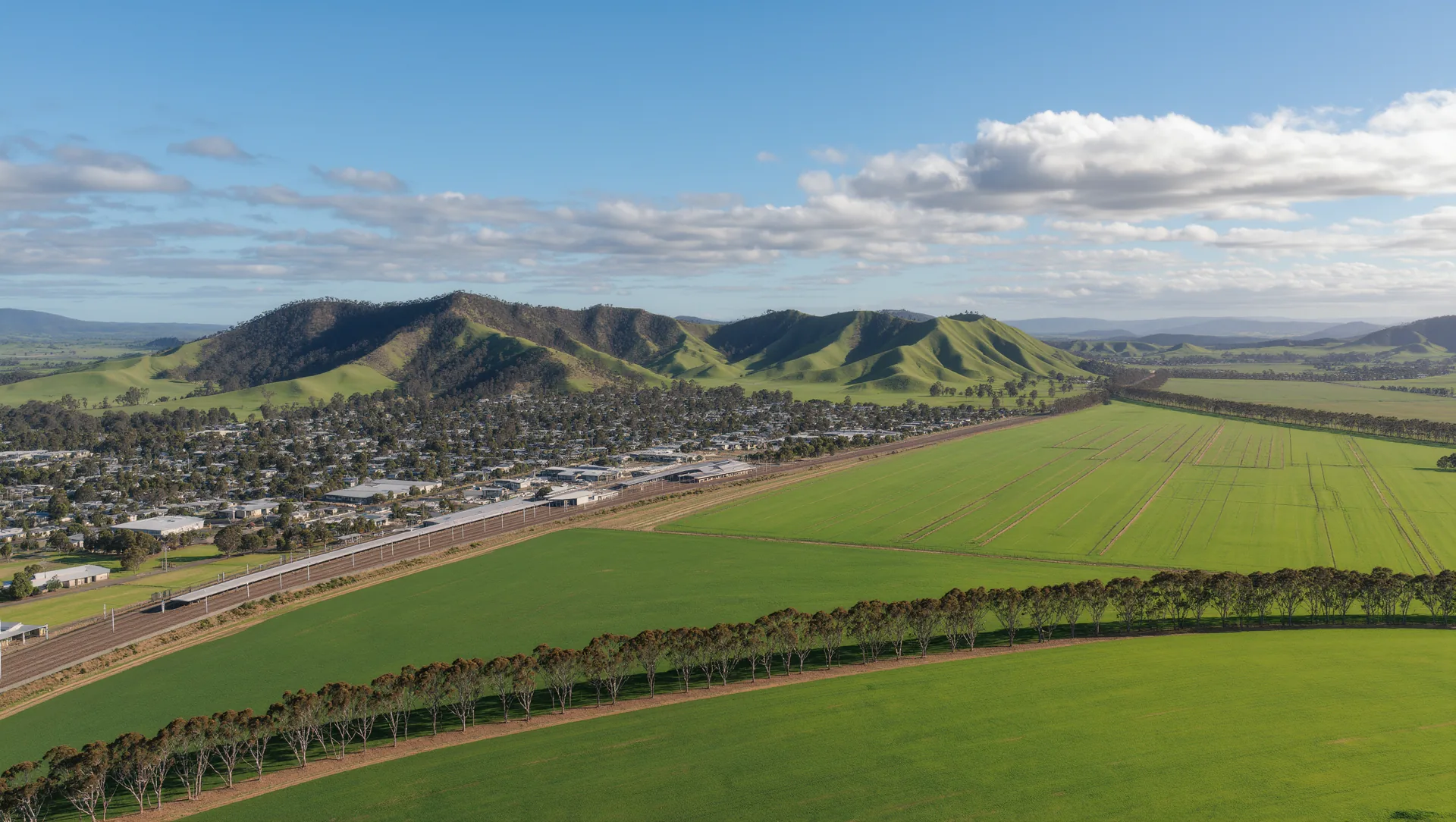 Artist's impression of Wallan South — aerial view